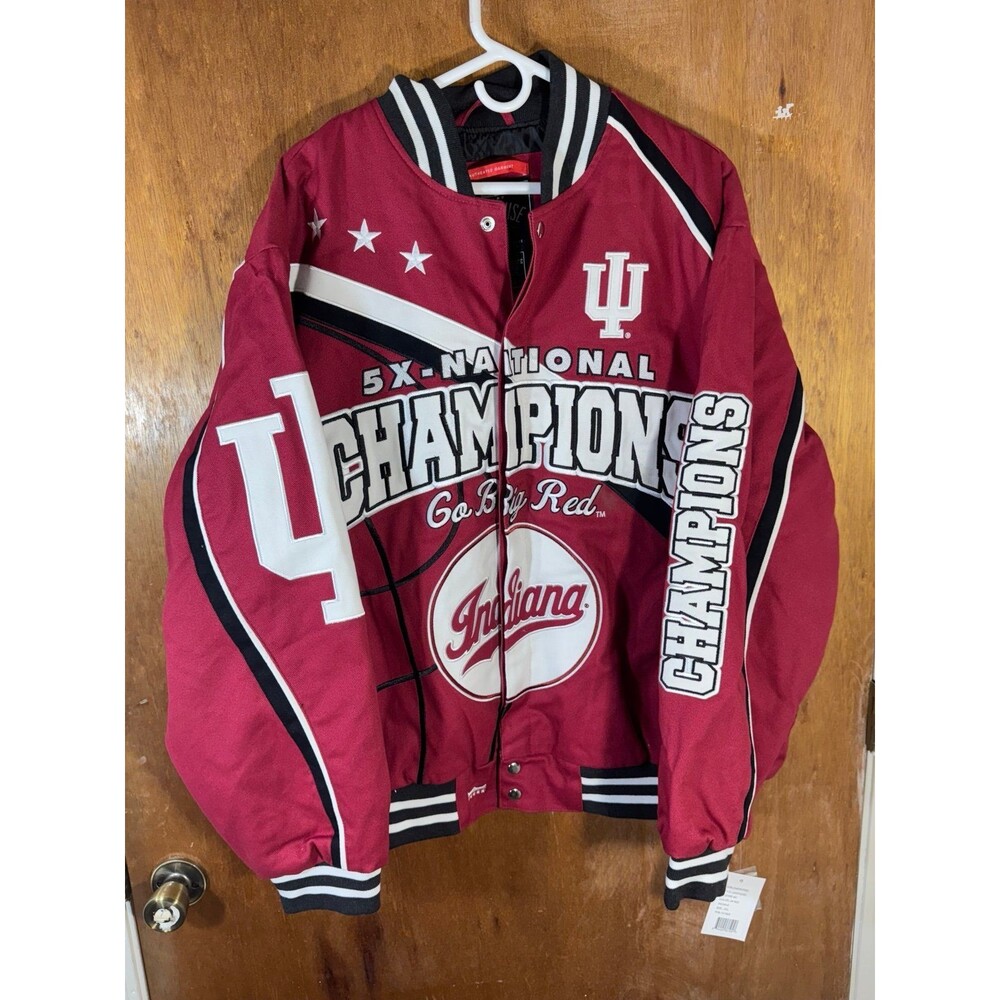 NWT Indiana Hoosiers IU Basketball Franchise Club 5-Time Champs Twill Jacket XXL